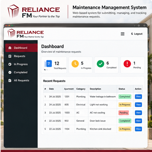 Maintenance Management System developed by Hasan R. H. Abdalhadi